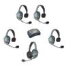 Eartec HUB541 UltraLITE Wireless System - 1 HUB Full Duplex Transceiver, 1 ULDR Dual Ear DECT Headset, 4-Pack of ULSR Single-Ear Remote Headsets view 1