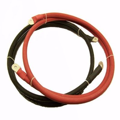 Advance MCS Electronics 2/0 Gauge Tinned Oxygen Free Copper Cable with 3/8" and 5/16" Lug (03 ft, Red)