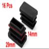 uxcell Plastic Desk Chair Feet Rectangle Tube Inserts End Blanking Caps 16pcs Black view 2
