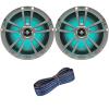 1 Pair (QTY 2) of Infinity Reference 6.5" 225-Watt High-Performance 2-Way Weather-Proof Marine Boat Power Sport Titanium 2-Way Coaxial LED Speakers Bundle Combo with 16 Gauge Speaker Wiring view 1