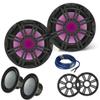 KICKER Two 10 Inch Marine Subwoofers with RGB LED Charcoal Grilles view 1