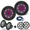 KICKER Two 10 Inch Marine Subwoofers with RGB LED Charcoal Grilles view 2