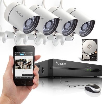 Funlux 4CH NVR 720P HD IP Network IR Outdoor Home Security Camera System 1TB
