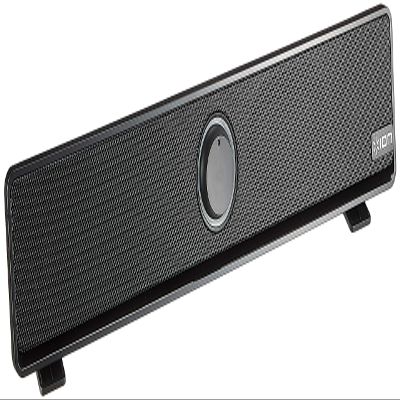 ION Audio Air LP Speaker | Bluetooth Stereo Mini-Soundbar with 1/8" Aux Input & Bracket Feet (20W)
