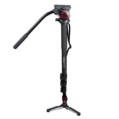 Leoking Miliboo MTT705B 4 Sections Carbon Fiber Camera Monopod with Fluid Head MYT801 Max Height 185cm Max Load 10kg