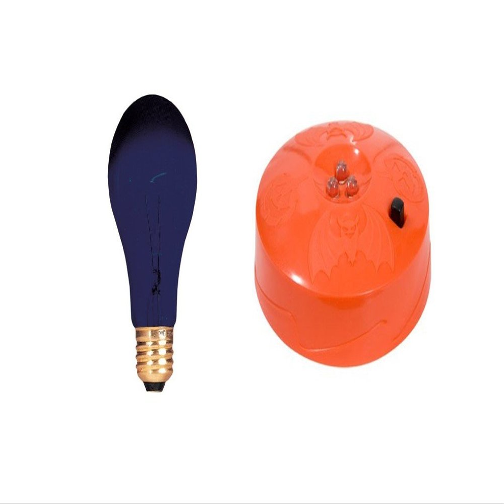 Halloween Bundle Black Light 75 Watt and Pumpkin Strobe Light
