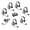 Eartec HUB7SMON UltraLITE Wireless System 2 Way Radio License-Free for 7 Users - 1 HUB Transceiver Base, 1 Monarch Over-Ear Industrial Headset, 6-Pack of ULSR Single-Ear DECT 6.0 Headsets view 1