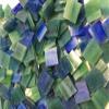 1/2" Deep Green Blue Stained Glass Mosaic Tiles view 2