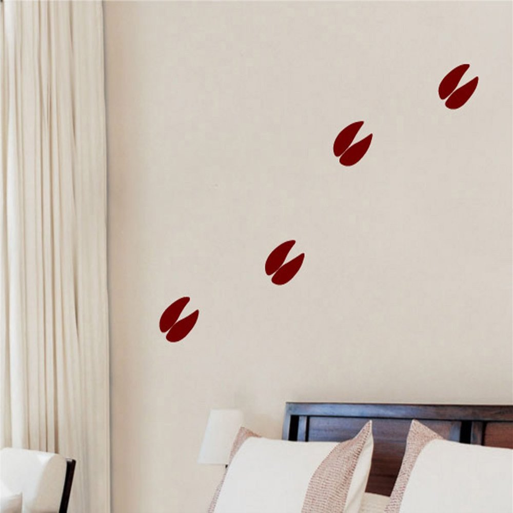 Deer Tracks Wall Decals Stickers, Red, 36"