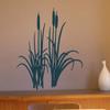 Flowers Cattails Wall Decals Stickers, Blue, 36" view 1