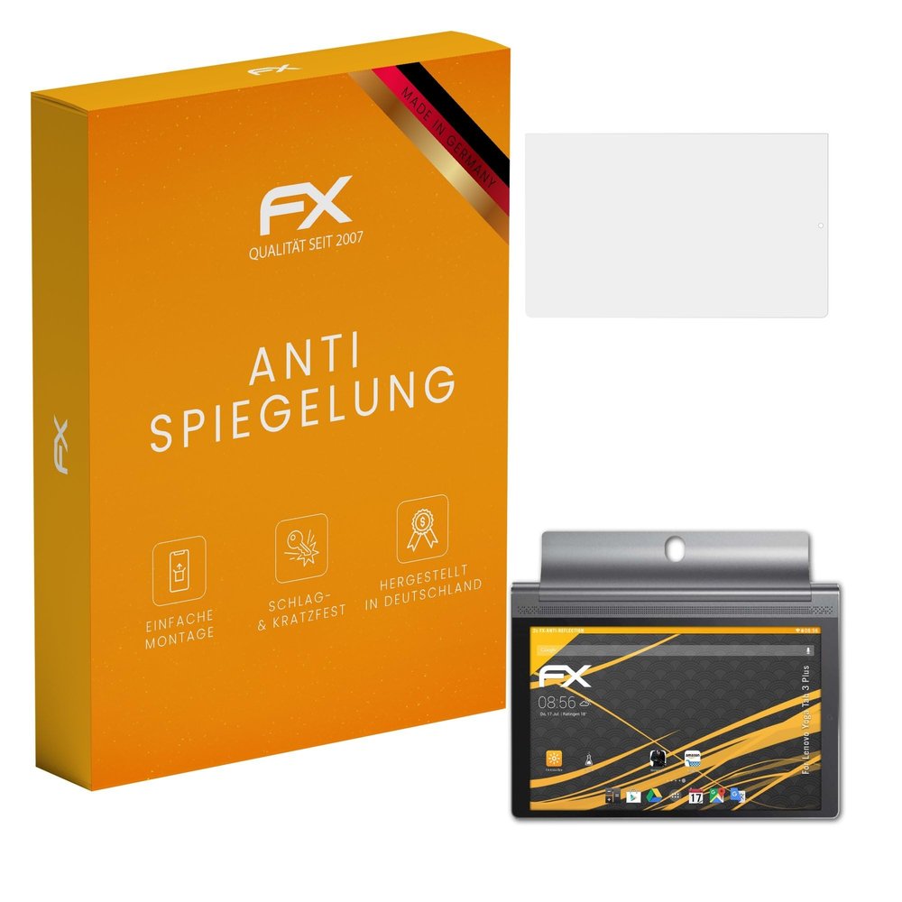 atFoliX Screen Protector compatible with Lenovo Yoga Tab 3 Plus Screen Protection Film, anti-reflective and shock-absorbing FX Protector Film (2X)