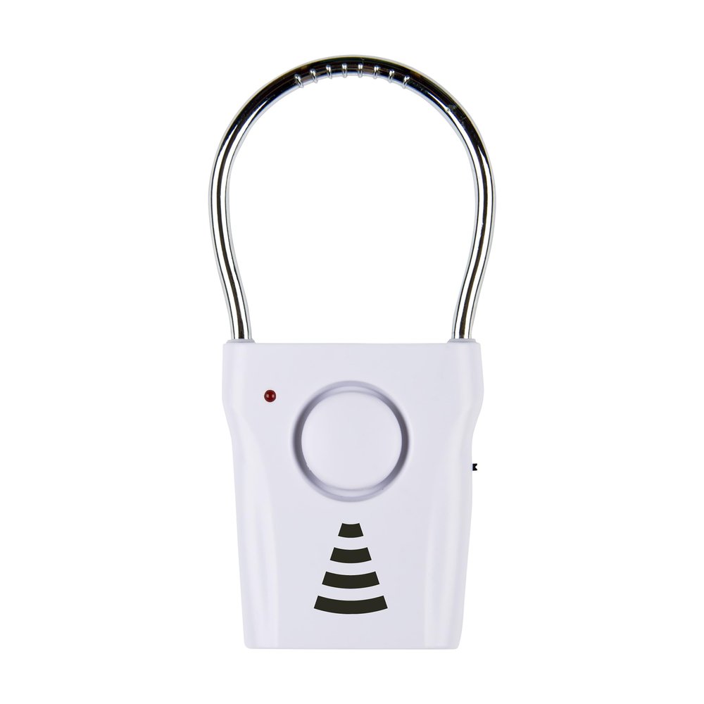 SABRE 110dB Door Handle Alarm, Extremely Loud Wireless Audible Up To 680 Ft Away, Hangs Off Door Knob or Handle, Vibration-Triggered Home Security Alarm, 3 Adjustable Settings, Great for Travel
