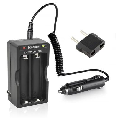 Kastar 18650 Intelligent Rapid Charger W/Car Charger for LG HG2 HE2 HE4 HD2, Samsung 25R 26F 30Q, Panasonic NCR18650BE NCR18650B NCR18650PF, Sony VTC3 VTC4 VTC5, Sanyo High Drain 10A, 20A, 30A, 35A