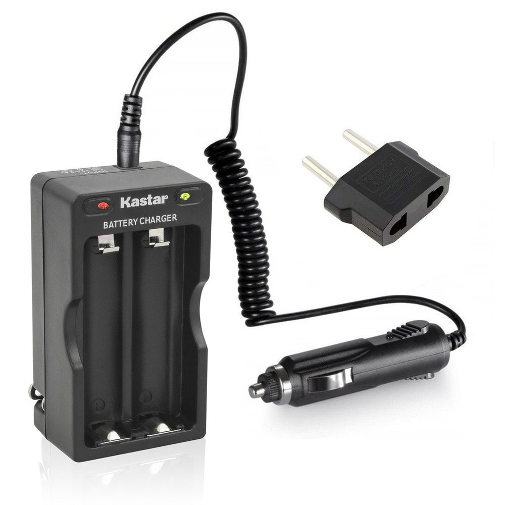 Kastar 18650 Intelligent Smart Charger W/Car Charger for Panasonic NCR18650PF NCR18650B NCR18650BE, LG HG2 HE2 HE4 HD2, Samsung 25R 26F 30B, Sony VTC3 VTC4 VTC5, Sanyo High Drain 10A, 20A, 30A, 35A