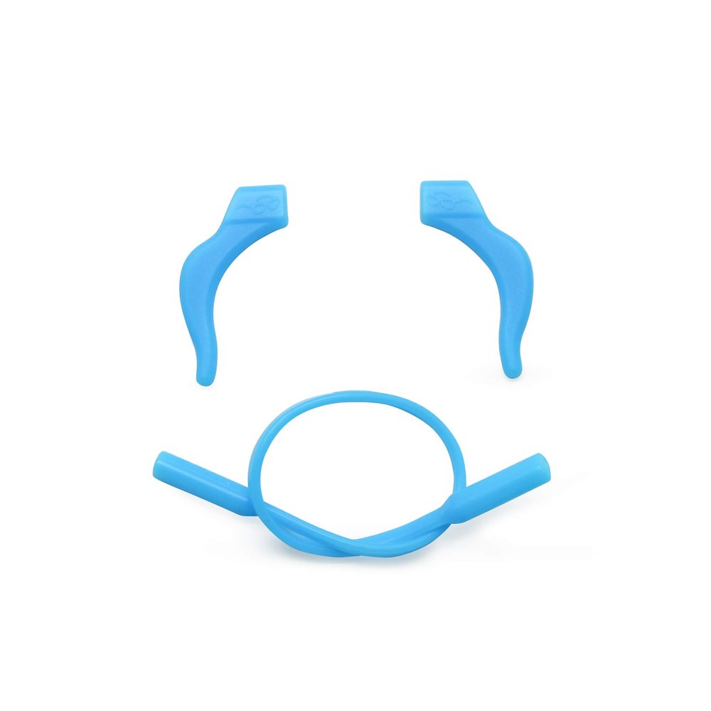 EnzoDate 3 Sets Pack Kids Glasses Silicone Cord Ear Grips Children Eyeglasses Temple Locks with Head Band Strap Retainer (blue)