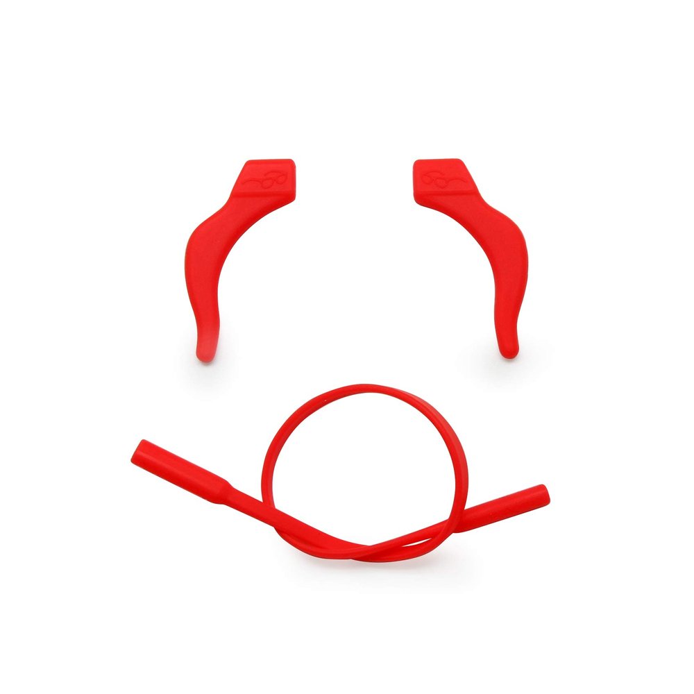 EnzoDate 3 Sets Pack Kids Glasses Silicone Cord Ear Grips Children Eyeglasses Temple Locks with Head Band Strap Retainer (red)