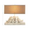 Creative Co-Op Whitewashed Rabbit Table Lamp with Sand Colored Linen Shade view 2