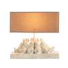 Creative Co-Op Whitewashed Rabbit Table Lamp with Sand Colored Linen Shade view 3