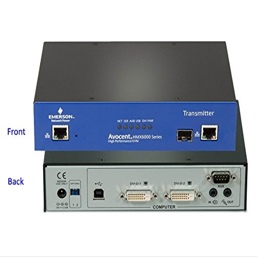 Avocent HMX6200T KVM Extender - 1 Computer(s) - 328.08 ft Range - 2 x Network (RJ-45) - 1 x USB - 2 x DVI - Desktop, Rack-mountable AUDIO SFP