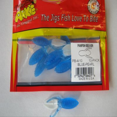 Arkie Lures PB-4-10 Panfish Creature- #4 Blue Pearl- 10 Pack
