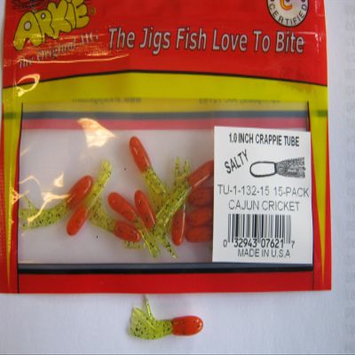 Arkie Lures TU-1-132-15 1" Salt Dipped Tubes- #132 Cajun Cricket- 15 Pack
