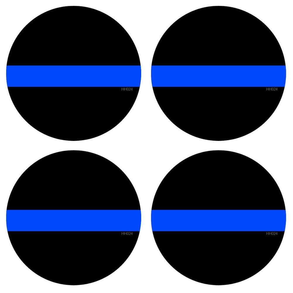 Thin Blue Line Hard Hat Stickers 4 Pack #HH024 Police