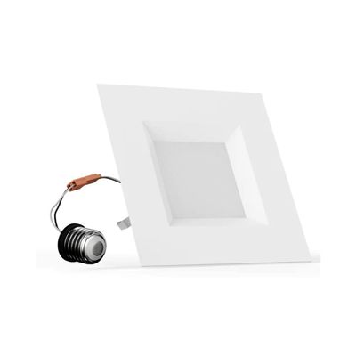 Four-Bros Lighting 4-inch Square LED Recessed Retrofit Downlight, CCT Color Selectable 2700K | 3000K | 3500K | 4000K | 5000K, 10w, 700 lumens, Square Lens, UL Listed, Dimmable