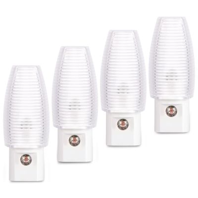 Emotionlite Plug in Night Light, Warm White LED Nightlight, Dusk to Dawn Sensor, Kids, Nursery, Bedroom, Bathroom,Hallway, Stairs, Kitchen, 4 Pack