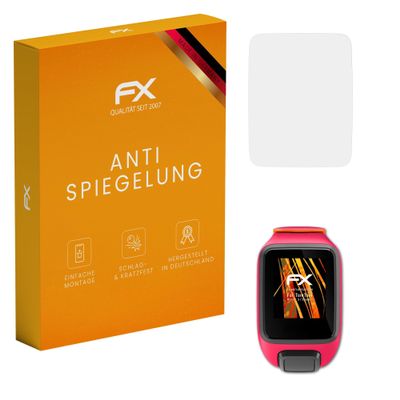 atFoliX Screen Protector compatible with TomTom Runner 3 / Spark 3 Screen Protection Film, anti-reflective and shock-absorbing FX Protector Film (3X)