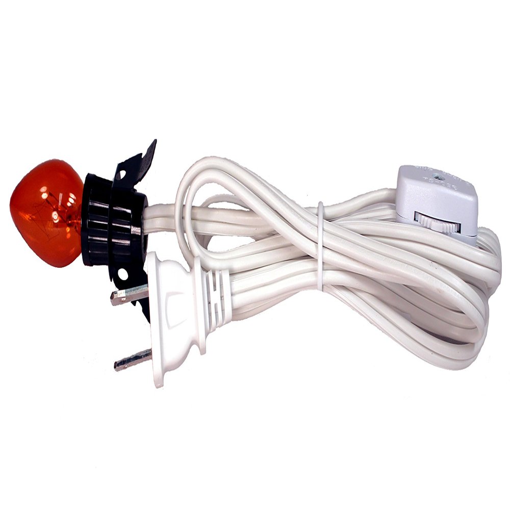 Creative Hobbies Halloween Pumpkin Single Light Replacement Clip in Lamp Cord with On/Off Switch and Orange Steady Burning Light Bulb (1)