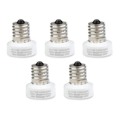Newhouse Lighting Intermediate to Candelabra Light Bulb Socket Adapter, 5-Pack,White,A1712E-5
