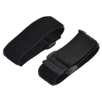 uxcell Nylon Outdoor Sports Elastic Backpack Hook Loop Tie Strap 2.5 x 20cm 2pcs Black