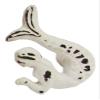 Nautical Tropical Mermaid Drawer Knob Left Facing Distressed Cream on Iron Set of 2 view 1