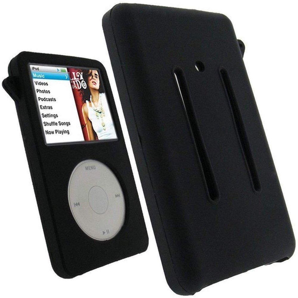 Snap-On Rubberized Skin Case Cover for iPod Classic 80GB 160GB 120GB Accessory (Black)