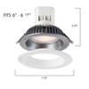 Designers Fountain EV608941WH40 Modern Easy Up 6 inch 4000K Bright White 93 CRI Integrated Led Recessed Light with J-Box (No Can Needed) view 4