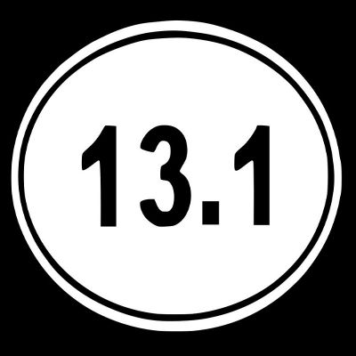 13.1 Dual Oval Half Marathon Decal Vinyl Sticker Graphics|UR Impressions|Cars Trucks SUV Vans Walls Windows Laptop|White|5.5 X 3.6 Inch|URI037