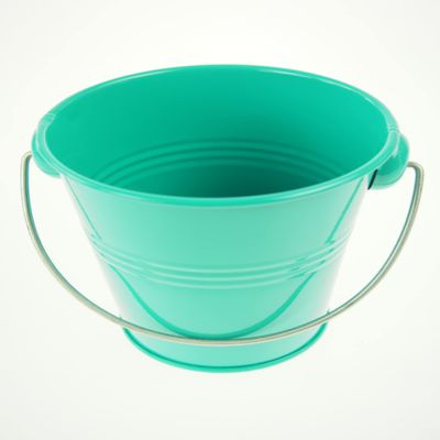 rackcrafts.com Large/XL Metal Sand Water Paint Pails Buckets Party Favor Wedding Baby Shower (L - Aqua)