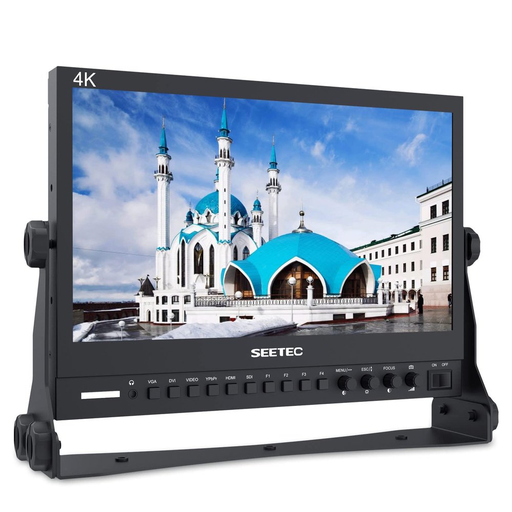 SEETEC P133-9HSD 13.3 Inch Pro SDI Broadcast Monitor Professional LCD Director Studio Production Monitoring IPS Screen Full HD 19201080 Aluminum Design with 3G-SDI 4K HDMI AV YPbPr