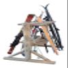 11-Place Freestanding Log Ski Rack Holder, Indoor & Outdoor Snowboard Racks, Standing Storage, Garage Racks for Snow Skis, Durable Snowboard Rack Garage Storage Organizer - Unfinished view 4