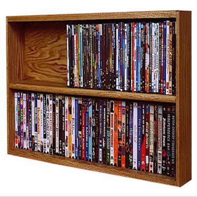 Wood Shed Hill 10 Series Dowel Style CD Storage Rack Storage Shelf Real Oak Wood Media & Display Shelves, Handcrafted in the USA (Unfinished, 18" x 52" x 6.75")