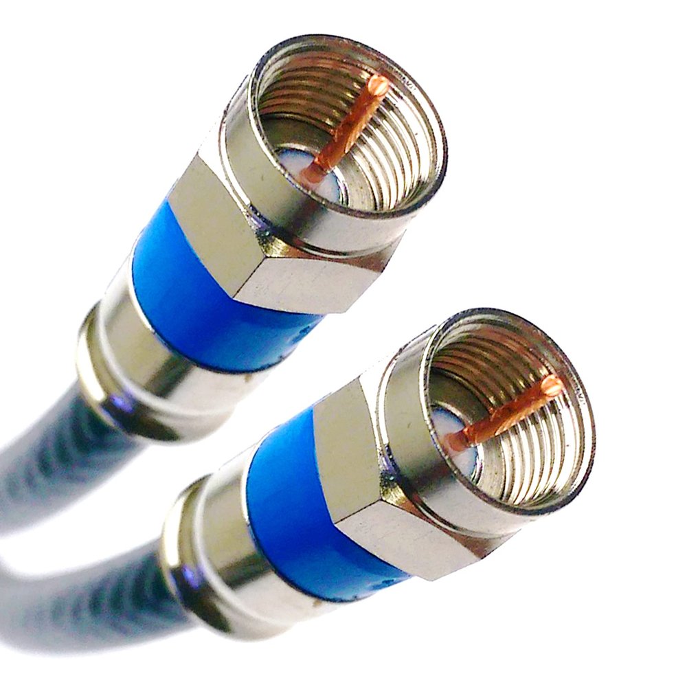 PHAT SATELLITE 5ft Solid Copper Siamese Dual RG6 COAXIAL 3Ghz UL CM CL2 Rate in-Wall Installation 75 Ohm Directv Dish Satellite Internet Cable HD Antenna Belden Purple Compression CONNECTORS INTL