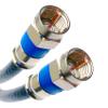 PHAT SATELLITE 5ft Solid Copper Siamese Dual RG6 COAXIAL 3Ghz UL CM CL2 Rate in-Wall Installation 75 Ohm Directv Dish Satellite Internet Cable HD Antenna Belden Purple Compression CONNECTORS INTL view 1