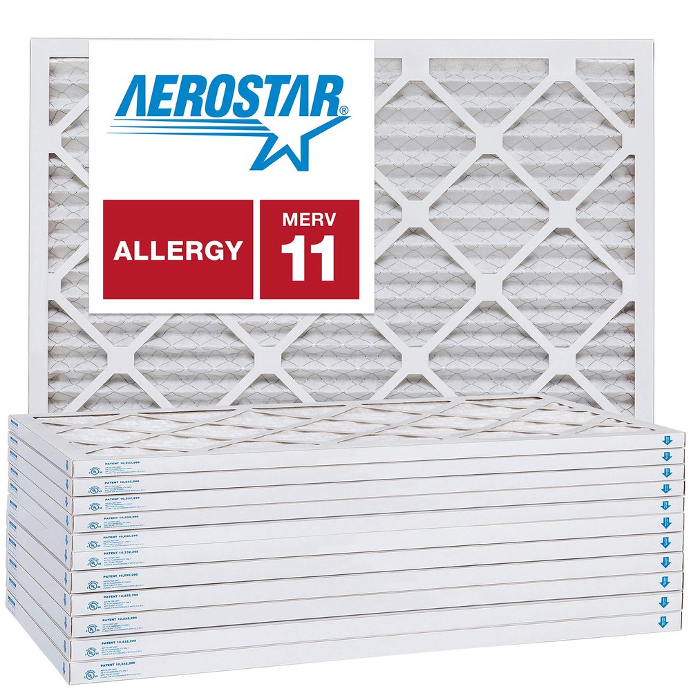 16x22x1 AC and Furnace Air Filter by Aerostar - MERV 11, Box of 12