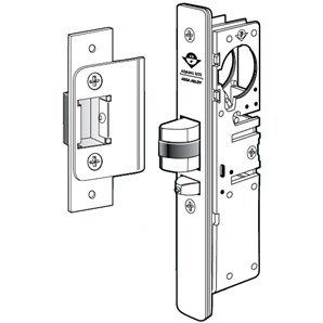 Adams Rite 4510-26-102-628 Standard Duty Deadlatch with 31/32" Backset and Flat Faceplate. RH or LHR with a 2-5/8" Strike. 628 Clear Anodized Finish.