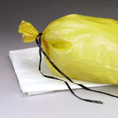 14" x 24" Woven Polypropylene Sandbags with Attached Tie-String - Yellow (500 Bags) - AB-30-2-151