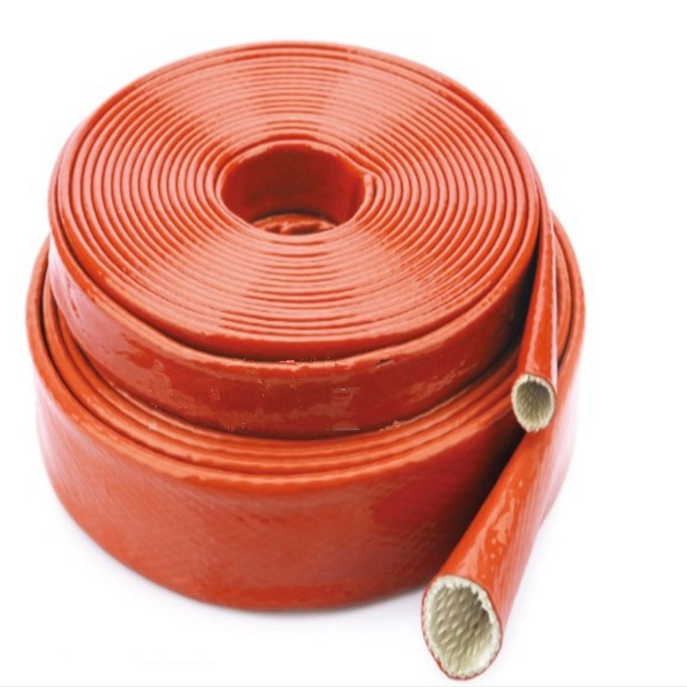 20mm Silicone Fiberglass Heat Resistant Sleeve Heat Insulation Tube Oxide red Silicone fire Tube 20 Meters