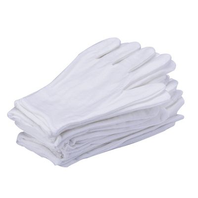 lasenersm 24Pcs/12 Pairs 8.27 Inches White Cotton Gloves Work Gloves One Size