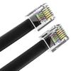 AmzDeals 2-Pack 3 Feet Black RJ12 6P6C Reverse Wired Cable, Pro Grade Voice Phone Line Cord - Made in USA view 1