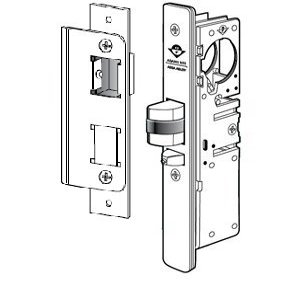 Adams Rite 4511-26-101-313 Standard Duty Deadlatch with 31/32" Backset and Radius Faceplate. RH or LHR with a 4-5/8" Strike. 313 Dark Bronze Anodized Finish.