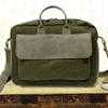 11inch handmade waxed canvas fabric and leather computer bag Woman crossbody MacBook air messenger view 2